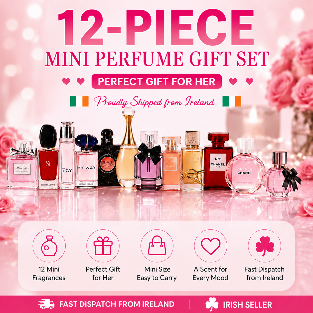 12-Piece Mini Perfume Gift Set – Perfect Gift for Her